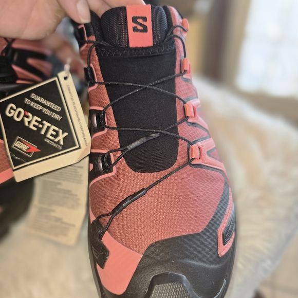 Salomon Women's Coral Pink and Black Trail Shoes - Picture 7 of 10
